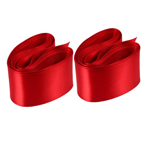 Tofficu 2 Rollen Dekoratives Satinband Set À Königsrot zum Verpacken für Hochzeiten Partys und Bastelarbeiten Breit Vielseitig und Elegant von Tofficu
