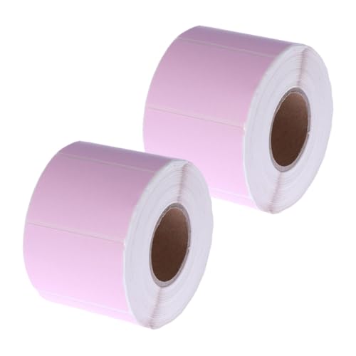 Tofficu 2 Rollen Etiketten aus Thermopapier Verpackung für -Versandetiketten klebrig Organisieren Thermisches Etikett Farbiges Etikett Klebeetikett selbstklebendes Etikett Rosa von Tofficu