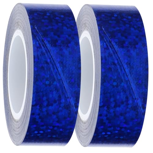 Tofficu 2 Rollen Glitzeband packing tape paketband packklebeband Oberflächenschutz-Klebeband wasserdicht dekorativ Wände farbiges Band farbiges Klebeband für -Tuchbasis Blue von Tofficu