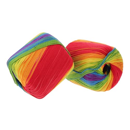 Tofficu 2 Rollen Handgefertigtes Baumwollgarn Regenbogen Strickfaden für DIY Häkel und Strickprojekte Weich Flexibel Reißfest für Pullover Schals Hüte und Bastelarbeiten Tofficu 2 Rollen Handgefertigtes Baumwollgarn Regenbogen Strickfaden für DIY Häkel und Strickprojekte Weich Flexibel Reißfest für Pullover Schals Hüte und Bastelarbeiten von Tofficu