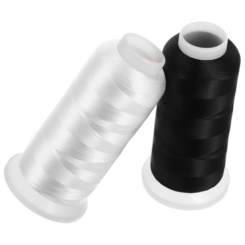 Tofficu 2 Rollen Leichtes Polyester Garn für Maschinenstickerei Hochwertige Polyester Garne für Bekleidungs und Heimprojekte für Vielfältige Nähanwendungen von Tofficu