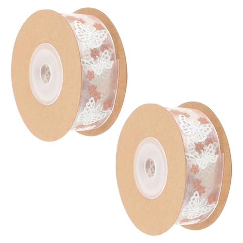 Tofficu 2 Rollen Multifunktionales Geschenkband Rosa Schmetterlingsmuster DIY Bastelband zum Schneiden für Verpackungen Kleidung Haaraccessoires und Festliche Dekorationen Tofficu 2 Rollen Multifunktionales Geschenkband Rosa Schmetterlingsmuster DIY Bastelband zum Schneiden für Verpackungen Kleidung Haaraccessoires und Festliche Dekorationen von Tofficu