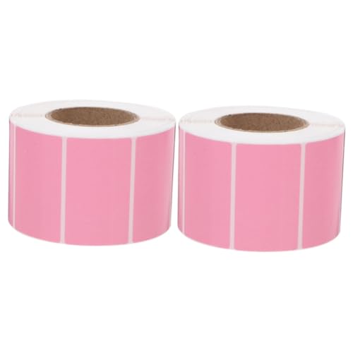 Tofficu 2 Rollen Namensetiketten Aufkleber namensaufkleber aufkleberpapier Haftetiketten adressenaufkleber Paketetikett thermisch bedruckte Etiketten aus Express-Etikett Klebeetikett Rosa von Tofficu