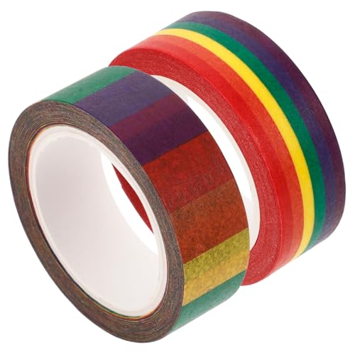 Tofficu 2 Rollen Regenbogenband Dekorativ Party Streifen Pastell Neon Klebeband Für Scrapbooking Tagebuchband Regenbogen-washi-tape Kawaii Washi-klebeband Washi Tape Kawaii Papier Tofficu 2 Rollen Regenbogenband Dekorativ Party Streifen Pastell Neon Klebeband Für Scrapbooking Tagebuchband Regenbogen-washi-tape Kawaii Washi-klebeband Washi Tape Kawaii Papier von Tofficu
