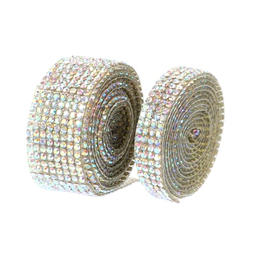 Tofficu 2 Rollen Selbstklebendes Strassnetz Hochtemperaturbeständig Stabiles DIY Dekorband Für Flaschen Schuhe Accessoires Foto Rahmen Vasen Geschenkdeko von Tofficu