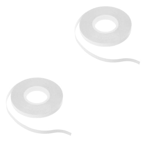 Tofficu 2 Rollen Wasserlösliches doppelseitiges Klebeband Nähband Doppelseitiger Klebstoff Heften dünn klebrig beidseitig Nahtband zum Säumen doppelseitiges klebeband für handwerk pva Weiß von Tofficu