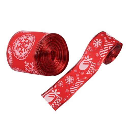 Tofficu 2 Rollen Weihnachtsdekorationsband Breit mit Festlichem Muster für Geschenkverpackungen DIY Projekte Hochzeiten und Partys Rot Yards pro Rolle Tofficu 2 Rollen Weihnachtsdekorationsband Breit mit Festlichem Muster für Geschenkverpackungen DIY Projekte Hochzeiten und Partys Rot Yards pro Rolle von Tofficu