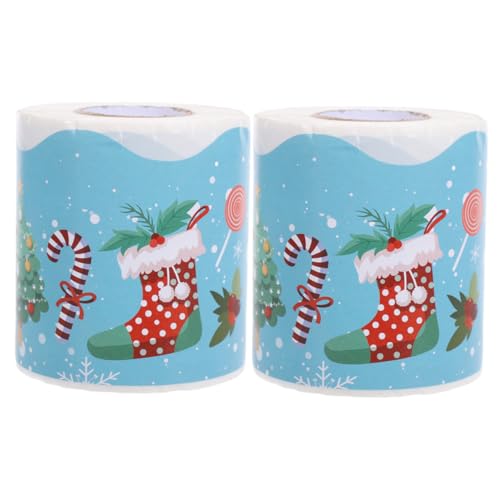 Tofficu 2 Rollen Weihnachtsrandaufkleber für Dekorationen groß Streifen Partydekoration wandgestaltung weihnachtssticker Pinnwand- verschleißfester Randbesatz beschichtetes Papier von Tofficu