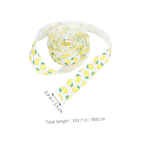 Tofficu 2 Rollen Zitronen-dekoband mit Drahtkante Polyester Geschenkband für Frühlings Sommer-dekoration Vielseitiges Bastelband für Kränze Geschenkverpackung Blumenarrangements von Tofficu