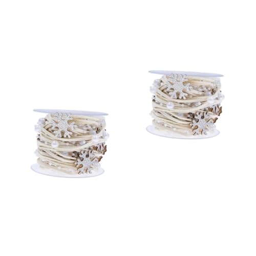 Tofficu 2 Rollen weihnachtsband ribbon bandfeile Weihnachtsbaumdekoration Sackleinenband Weihnachten Dekorationen dekoratives Band Weihnachtsbaumband 40% Kunststoff und 40% Holz von Tofficu