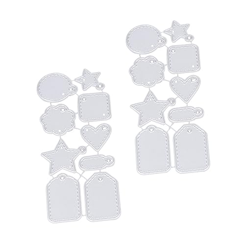 Tofficu 2 STÜCK Teiliges Metallschneide Anhänger mit Detaillierten Label stanzformen Langlebig aus Carbonstahl Wiederverwendbar Geeignet für DIY Handwerk Kinderbasteln und Kreative von Tofficu