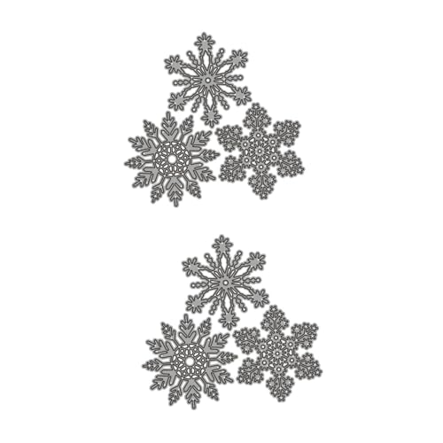 Tofficu 2 Sätze 3 Stück Stanzform Scrapbooking-stanzlinge Gestanzt Stanzteile Für Die Kartenherstellung Schneemann-ausschnitt Schneeflocke Stirbt Schneeflocken Präge Stirbt Eisen Silver von Tofficu