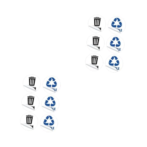 Tofficu 2 Sätze Aufkleber Für Mülltonnen Recycling-mülleimer-aufkleber Abfall Recycling-vinyl-aufkleber Behälter Außen Müll Kann Müll Aufkleber Mülltonnenaufkleber Pvc Weiß 6 Stücke * 2 von Tofficu