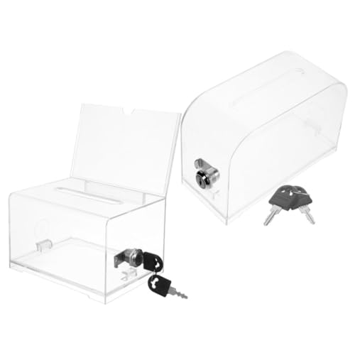 Tofficu 2 Sätze Bitte geben Sie mir eine Visitenkartenbox abschließbar Geld Hochzeit Schließfach Schlüssel Kartenaufbewahrungsbox Sammelkarten-Aufbewahrungsbox Handelskarteninhaber Metall von Tofficu