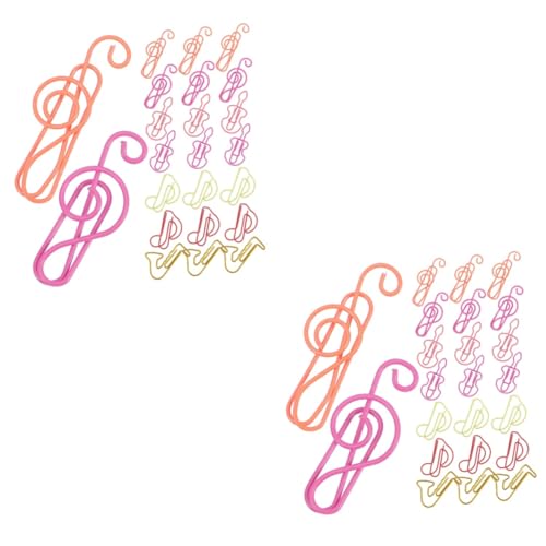 Tofficu 2 Sätze Büroklammer Beachten Scrapbooking Scrapbbok Musikalisches Notenform Büroklammern Musiknoten-clips Gold Büroklammer Fürs Büro Studentische Papierklammer Metall 60 Stück * 2 von Tofficu