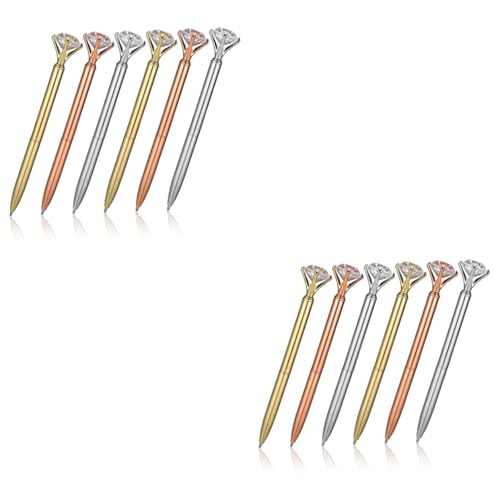 Tofficu 2 Sätze Diamant-kugelschreiber Flair-stifte Stifte Masse Diamond Art Diamantstifte Süße Stifte Bling-stifte Roségoldene Stifte Löschbare Stifte Farbige Stifte Metall 6 Stück * 2 von Tofficu