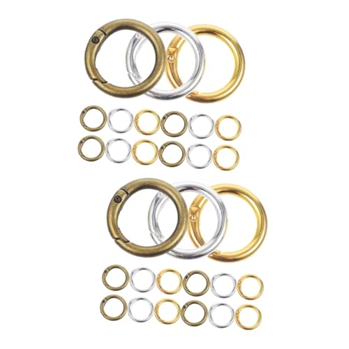 Tofficu 2 Sätze Federringe Selber Machen Schlüsselbund Ö Abnehmbar Stichworte Farbig Frühling O Runden Aluminium Schnalle Silber Offen Reifen Schnappen Schmuck Gold Legierung 15 Stücke * 2 von Tofficu