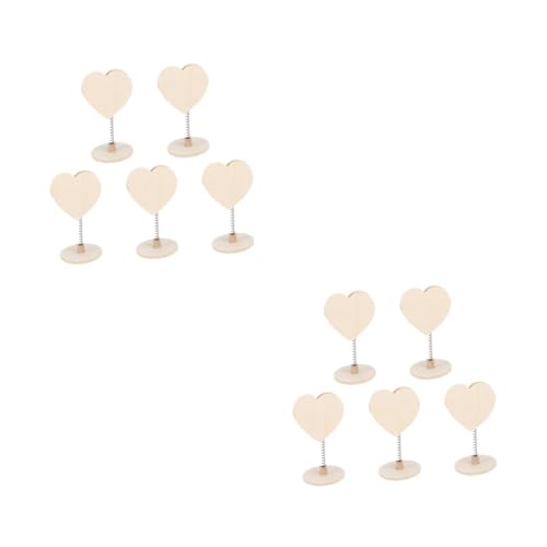 Tofficu 2 Sätze Geschäftskartenhalter Herzdekoration Halter Für Hochzeitsclips Klemmen Beachten Tischnummernclips Dekorativer Fotohalter Desktop Schmücken Beige Hölzern 5 Stücke * 2 von Tofficu