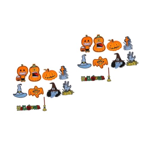 Tofficu 2 Sätze Halloween Bestickter Stoffaufnäher Dekoration Nähen Halloween Costume Halloween Kleidung Diy Patches Für Kleidung Flicken Aufbügeln Stoff-polyester-vliesstoff 10 Stück * 2 von Tofficu
