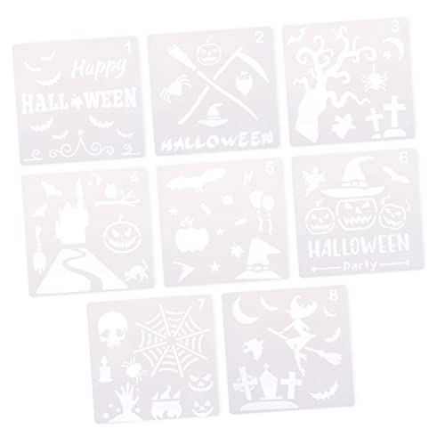 Tofficu 2 Sätze Halloween Zeichenvorlage Halloween DIY Schablonen Halloween Basteln Halloween Schablonen Halloween Zeichenschablonen Scrapbooking Hexen 8 Stück * 2 von Tofficu