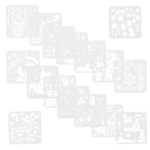 Tofficu 2 Sätze Malvorlage Weihnachtsschablonen Weihnachtsförmchen Weihnachtsmalerei Vorlage Zeichnungsvorlage Weihnachtszeichnungsschablonen Zeichenvorlagen Für 16 Blätter * 2 von Tofficu