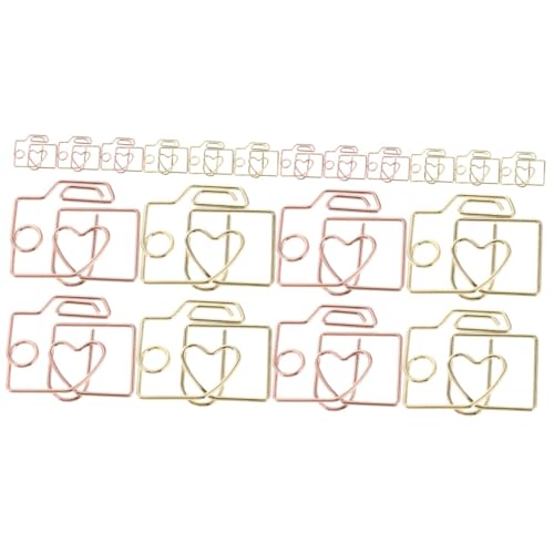 Tofficu 2 Sätze Metallklammern Kleine Büroklammern Gold Und Roségold Kreative Clips Für Fotos Dokumente Und Notizen Vielseitig Einsetzbar Für Büro Und Schule 20 Stück * 2 von Tofficu