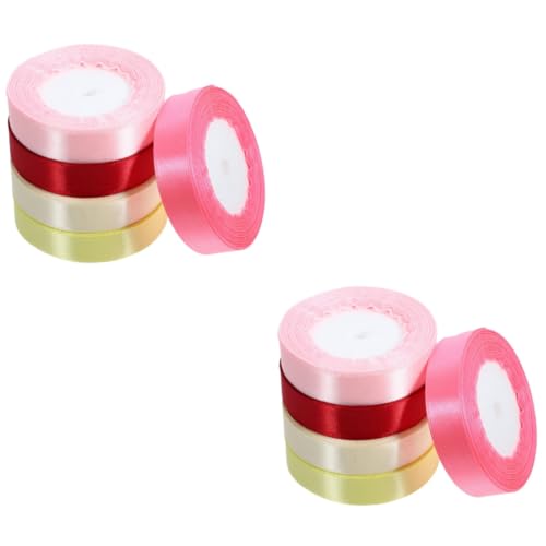 Tofficu 2 Sätze Satinband Geschenkverpackung Geschenkband Seidenband Band-kartondekoration Schleifenband Bunt Dekorativ Für Band Umwickeln -bastelband Polyester 5 Rollen * 2 von Tofficu