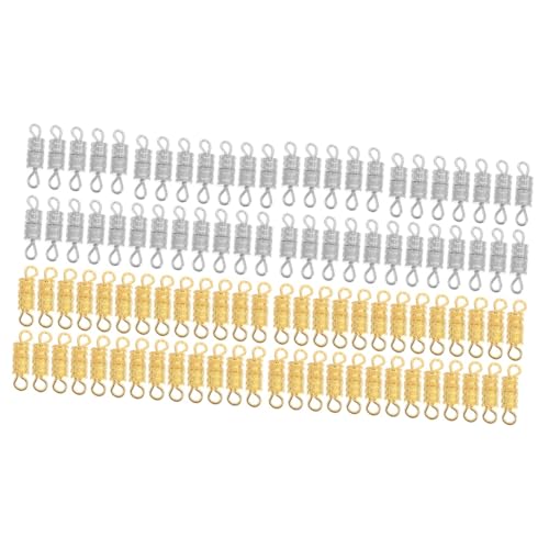 Tofficu 2 Sätze Schraubverschlüsse Aus Legierung Für Diy Und Armbänder Gold Und Silber Für Schmuckherstellung Und Bastelprojekte 120 Stück * 2 von Tofficu