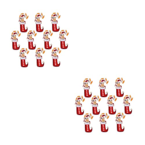 Tofficu 2 Sätze Stickereiflecken Farben Bestickt Weihnachtsabzeichen Für Erwachsene Weihnachtsmotive Aufnähen Weihnachts-stickerei-starter-kit Weihnachtsdekorationen Stoff 10 Stück * 2 von Tofficu