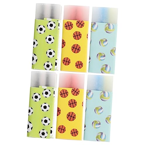 Tofficu 2 Sätze Teiliges Radiergummi Für Rechteckige Ball Radiergummis Aus Sicherem Bunte Cartoon Motive Basketball Fußball Baseball Schreiben Und Zeichnen Schüler Zubehör 12 Stück * 2 von Tofficu