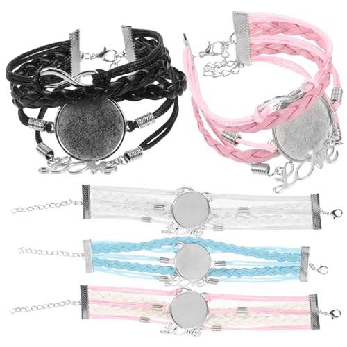 Tofficu 2 Sätze Teiliges Sublimierbarer Bezel Armbänder Einstellbare Runde Blanko Bangles Diy Schmuck Für Bastelprojekte Rosé 5 Stück * 2 von Tofficu