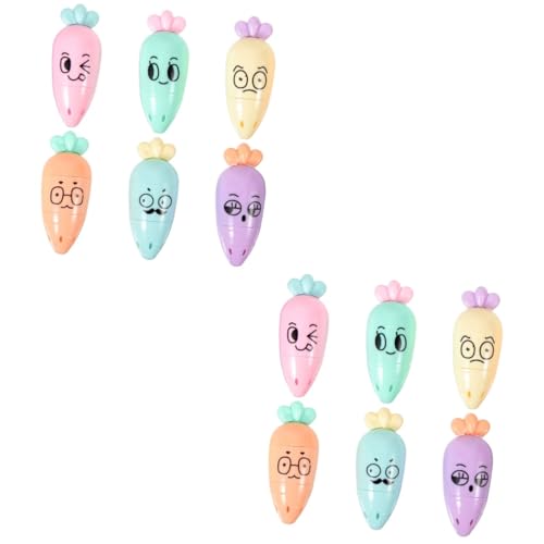 Tofficu 2 Sätze Textmarker Für Schüler Scrapbook-marker Tägliches Zubehör Karotten-leuchtstift Studenten Markierstift Multifunktions-textmarker Schulsammelalbum-marker Flüssig 6 Stücke * 2 von Tofficu