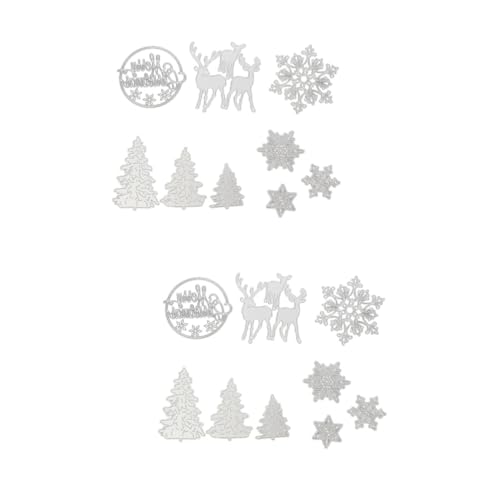 Tofficu 2 Sätze Weihnachtssterben Stanzformen Zum Herstellen Stanzteile Für Die Kartenherstellung Handwerkzeug Für Weihnachten Weihnachtsbastelwerkzeug Metallstanzschablonen 9 Stücke * 2 von Tofficu