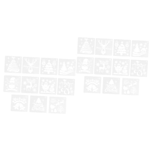 Tofficu 2 Sätze Weihnachtsvorlage Weihnachtshandwerk Basteln Weihnachten Malschablonen Zum Basteln Malvorlage Kleine Weihnachtsschablonen Scrapbook-schablonen Plastik Weiß 11 Stück * 2 von Tofficu