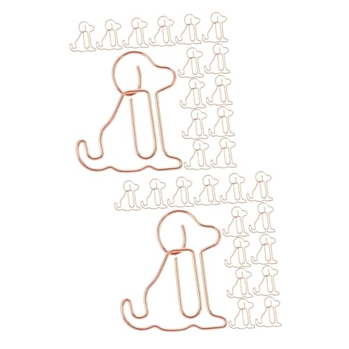 Tofficu 2 Sätze Welpenstift Büroklammer Befestigen Papierklammer Befestigen Cartoon-büroklammer Studentische Büroklammer Markierungsclip Für Das Büro Rose Gold Metall 50 Stück * 2 von Tofficu