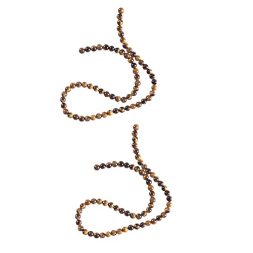 Tofficu 2 Saiten Natürliche Tigerauge Perlen ca Stränge DIY Schmuckherstellung Zubehör Lose Edelstein Perlen für Armbänder Halsketten Basteln Kreative Dekoration von Tofficu