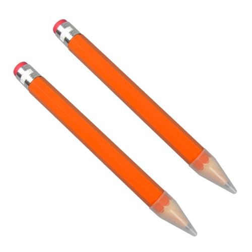 Tofficu 2 Stück 35cm Großer Holzstift Orange Bleistift Für Zeichnen Schreiben Malen Marker Schulbedarf Dicke Buntstifte Für Kinder von Tofficu