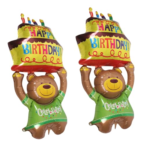 Tofficu 2 Stück Bär Kuchen Folienballons Tierische Ballons für Geburtstagsfeiern und Shower Dekorationen Wiederverwendbar und für Fröhliche bei Jedem Tofficu 2 Stück Bär Kuchen Folienballons Tierische Ballons für Geburtstagsfeiern und Shower Dekorationen Wiederverwendbar und für Fröhliche bei Jedem von Tofficu