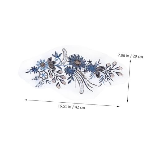 Tofficu 2 Stück Bestickte Blumen Patches Glitzer effekt Strapazierfähige Stoffapplikationen zum Aufnähen und Verzieren von Kleidern Taschen Hüten Brautmode und DIY bastelarbeiten von Tofficu