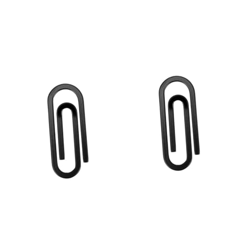 Tofficu 2 Stück Büroklammerklammer verschiedene Büroklammern Bobby für Dokumentclips büromaterial Papierklammer Büroklammer aus Metall Büroklammern dokumentieren Rostfreier Stahl Black von Tofficu
