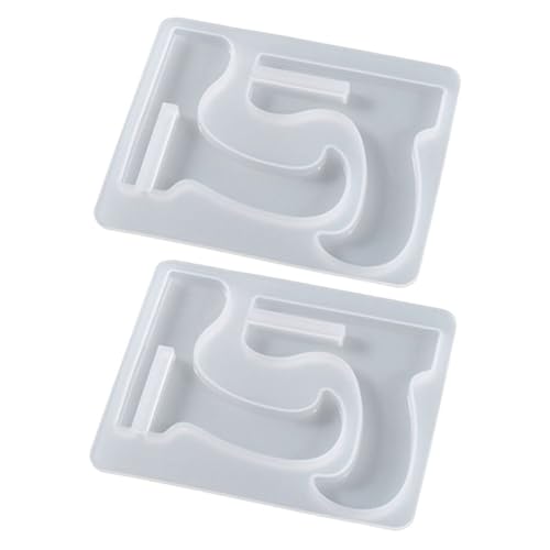 Tofficu 2 Stück DIY Silikonformen für Epoxidharz Ständer Unregelmäßige Kristallklare Resin Formen für Handyhalter und Buchstütze nicht Haftend Leicht zu Reinigen für Kreative von Tofficu