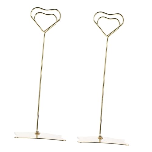 Tofficu 2 Stück Edelstahl Menühalter Herzform Tischkartenhalter Verstellbarer Winkel für Hochzeiten Party Restaurant Memo und Tischnummer Clip Goldfarben Tofficu 2 Stück Edelstahl Menühalter Herzform Tischkartenhalter Verstellbarer Winkel für Hochzeiten Party Restaurant Memo und Tischnummer Clip Goldfarben von Tofficu