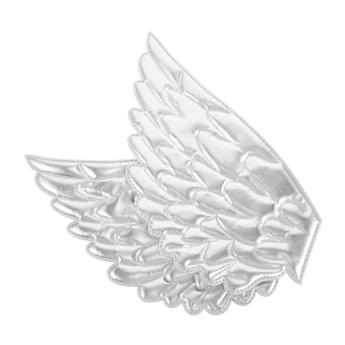 Tofficu 2 Stück Engelsflügel Zubehör Flügelfleck Engel Wings Kleidung Patches dekorativer Aufnäher Goldapplikation für Kleid Engelsflügelgäste Patch Schwamm Silver von Tofficu