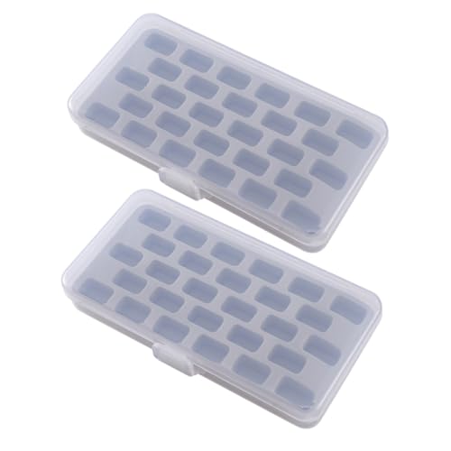 Tofficu 2 Stück Fächer Spulenbox mit Schwamm Transparenter Bobbin Organizer Kompakte Aufbewahrung für Nähmaschinenspulen Tragbar und Sicher für Nähzubehör und Handarbeiten von Tofficu