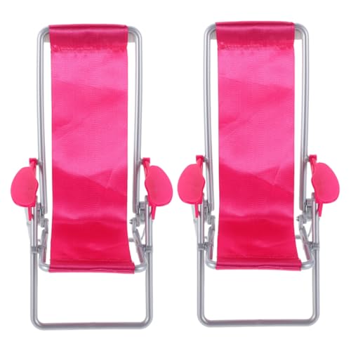 Tofficu 2 Stück Faltbare Rosa Liegestühle für Puppenhaus Dekoration Handliches Gartenmöbel für DIY Kunstwerke und Mikrolandschaften Tofficu 2 Stück Faltbare Rosa Liegestühle für Puppenhaus Dekoration Handliches Gartenmöbel für DIY Kunstwerke und Mikrolandschaften von Tofficu