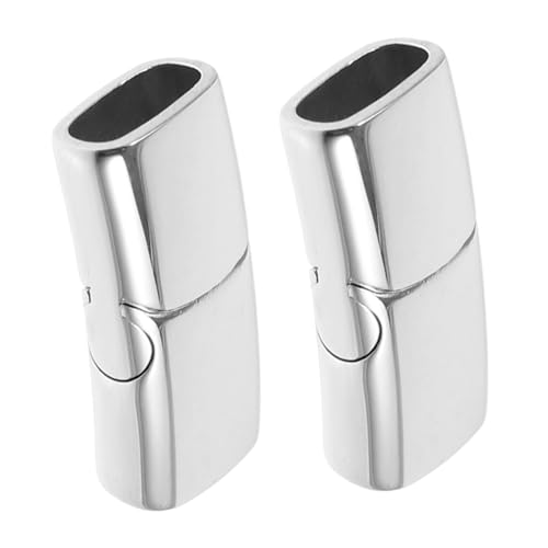 Tofficu 2 Stück Flache Magnetverschlüsse Aus Leder Für Armbänder, Schmuckherstellung, Magnetverschlüsse, Armbandverschlüsse, Diy-verschlüsse Für Schmuckherstellung, Bastelbedarf, Silber von Tofficu