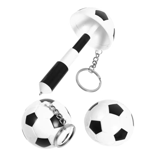 Tofficu 2 Stück Fußball Kugelschreiber fußball schlüsselanhänger fußball stift Sport-Kugelschreiber Sportstift schlüsselanhänger Fußballstift Teleskop-Schlüsselanhänger-Stift Plastik von Tofficu