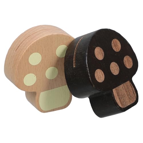 Tofficu 2 Stück Holz Platzkartenhalter Mini Foto Halter für Tischdekoration Vintage Mushroom Design für Hochzeiten Geburtstagsfeiern und Restaurants Stabil und Vielseitig Einsetzbar von Tofficu