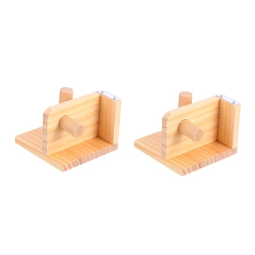 Tofficu 2 Stück Kreativer Holz Klebeband Cutter Multifunktionaler Abroller für Büro Schule und Zuhause aus Hochwertigem Holz Tragbar und Leicht für Präzise Anwendungen und Langfristige von Tofficu