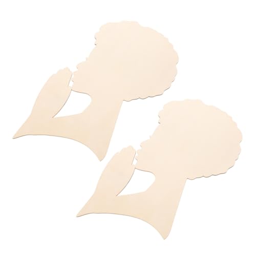 Tofficu 2 Stück Mädchen Holzhandwerk Graffiti-Holzscheiben Menschen Figuren leere Holzspäne Holzmenschen zum Basteln DIY Bastelausschnitte unvollendetes Holzhandwerk Graffiti-Zubehör Beige von Tofficu